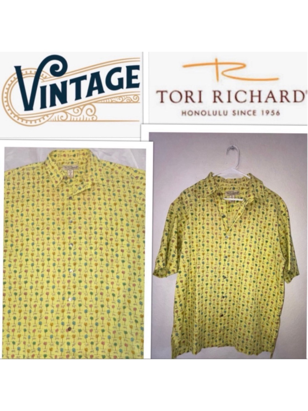 Vintage 1970’s Tori Richard Aloha Retro Nostalgia Short Sleeve Button Up Shirt M